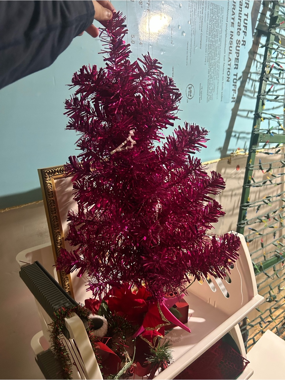 Target Metallic Fuchsia Tinsel Tabletop Holiday Tree
